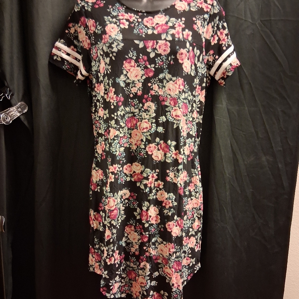 No Comment Floral Women's Dress - Black and Pink